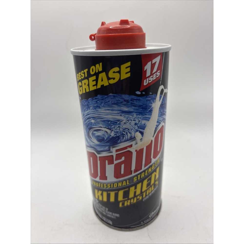 Vtg Drano Professional Strength Kitchen Crystals Clog Remover 18 Oz NEW 2004